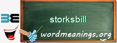 WordMeaning blackboard for storksbill